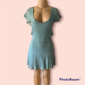NWOT Baby Blue Lace Backless Dress Size M